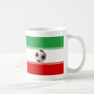 Mug Balle de football 3D avec le drapeau iranien