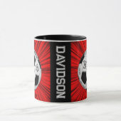 Mug Balle de football personnalisée rouge Anniversaire (Centre)
