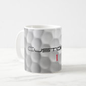 Mug Balle de golf blanche texturée avec nom et numéro  (Devant gauche)