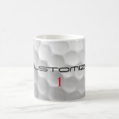 Mug Balle de golf blanche texturée avec nom et numéro  (Centre)