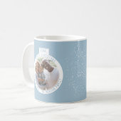 Mug Balle de Noël Pastel Bleu Photo Holiday (Devant gauche)