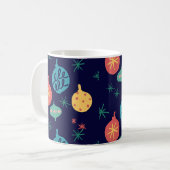 Mug Balle de Noël Vert Jaune Vintage (Devant gauche)
