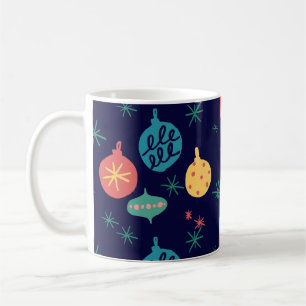 Mug Balle de Noël Vert Jaune Vintage