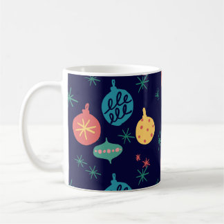 Mug Balle de Noël Vert Jaune Vintage