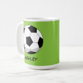 Mug Balle de soccer en dessin | Ajouter Votre Nom (Devant gauche)