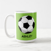 Mug Balle de soccer en dessin | Ajouter Votre Nom (Gauche)