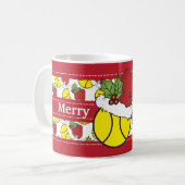 Mug Balle de tennis de casquette de Père Noël de (Devant gauche)