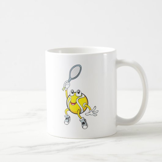 Mug Balle de tennis fraîche tenant la raquette (Droite)