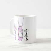 Mug Ballerina Ballet rose personnalisé (Devant gauche)