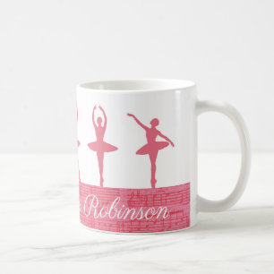 Mug Ballerina personnalisée rouge rose