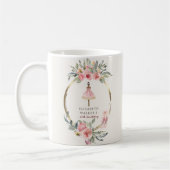 Mug Ballerina Princess Floral Blush fête d'anniversair (Gauche)