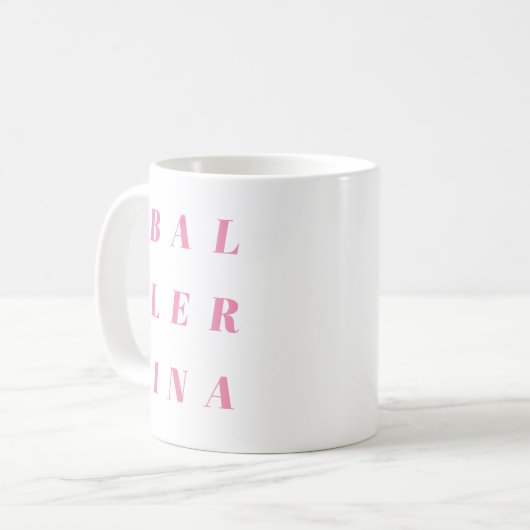 Mug Ballerina rose Conception de texte pour danseurs d (Devant gauche)