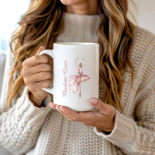 Mug Ballerina rose Scripty personnalisée