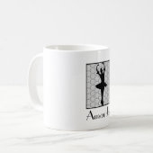 Mug Ballerina Silhouette sur un Motif de mandala du co (Devant gauche)