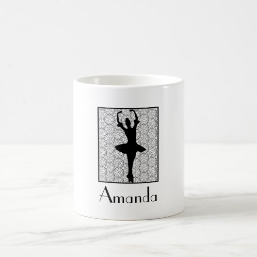 Mug Ballerina Silhouette sur un Motif de mandala du co (Centre)