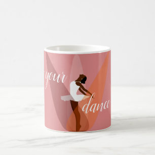 Mug Ballerine noire, danseuse de ballet rose noir