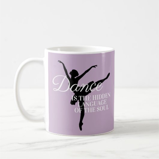 Mug Ballerine silhouette danse citation douce violette (Gauche)