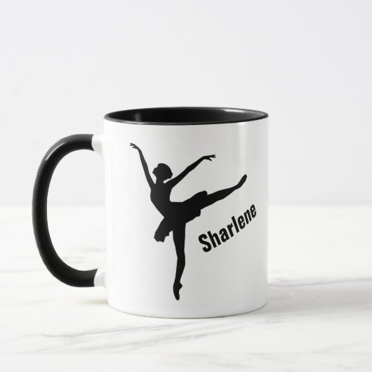 Mug Ballet Arabesque Pose Silhouette (Gauche)