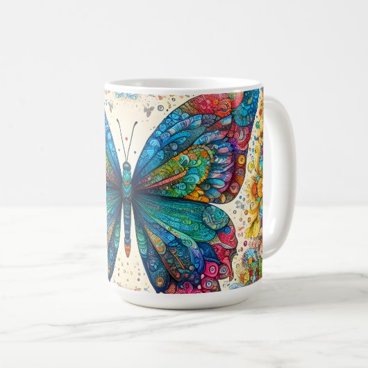 Mug Ballet arc-en-ciel d'un papillon (Devant droit)