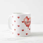 Mug Ballon Cœurs Rouges (Devant gauche)