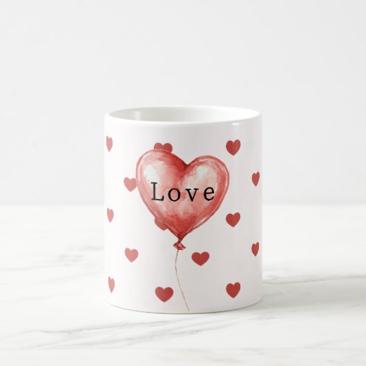 Mug Ballon Cœurs Rouges (Centre)