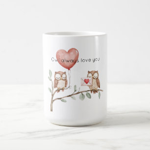 Mug Ballon en forme de cœur Je t'aime toujours Hibou