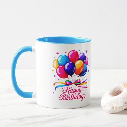 Mug Ballon Joyeux Anniversaire (Avec donut)