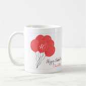 Mug Ballon rose de 40e anniversaire (Gauche)