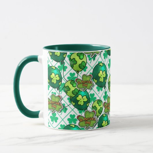 Mug Ballon Trèfle Chanceux Design St-Patrick 🍀 (Gauche)