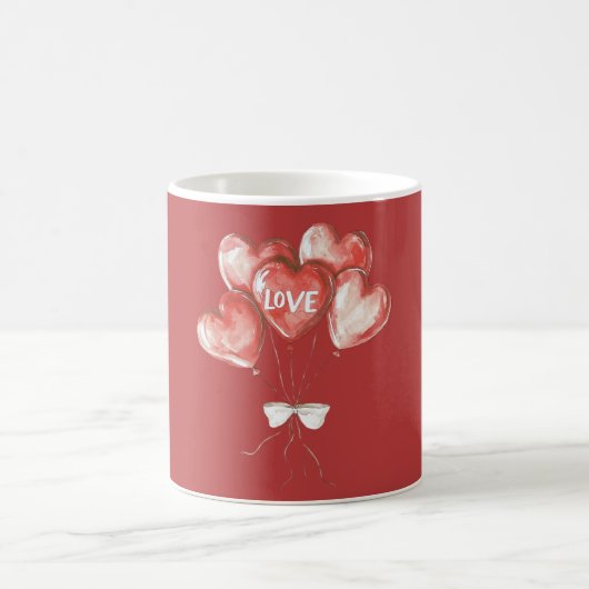 Mug Ballons d'amour à coeur rouge (Centre)