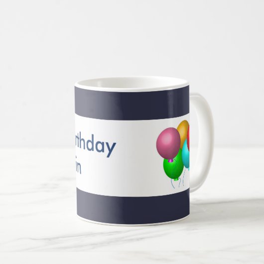 Mug Ballons d'anniversaire customisés (Devant droit)