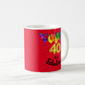 Mug ballons de 40 ans et fabuleux anniversaire (Devant droit)