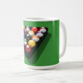 Mug Ballons de billard sur Green Fet : (Devant droit)