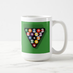Mug Ballons de billard sur les billards verts de l'air
