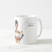 Mug Ballons de célébration Femme Noire (Devant droit)