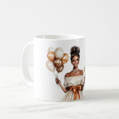 Mug Ballons de célébration Femme Noire (Devant gauche)