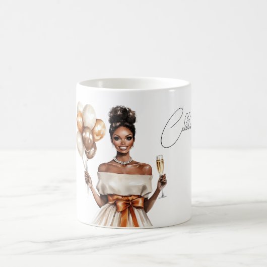 Mug Ballons de célébration Femme Noire (Centre)