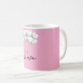 Mug Ballons de Coeur Blanc Rose Aimer (Devant droit)
