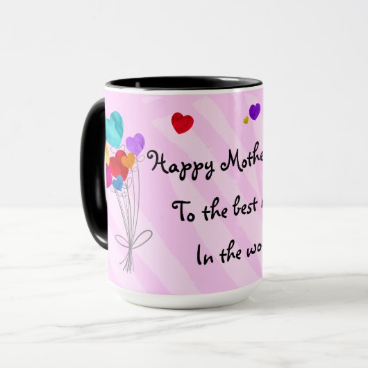 Mug Ballons de coeur coupés en papier - Bonne fête des (Devant gauche)