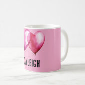 Mug Ballons de coeur rose (Devant droit)