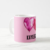 Mug Ballons de coeur rose (Devant gauche)