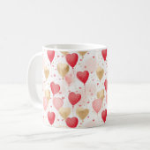 Mug Ballons de coeur rose et or de Valentine (Devant gauche)
