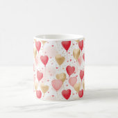 Mug Ballons de coeur rose et or de Valentine (Centre)