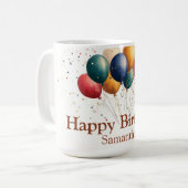Mug Ballons de fête colorés avec Confetti (Devant gauche)