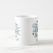 Mug ballons de football étoiles gris turquoise son nom (Centre)