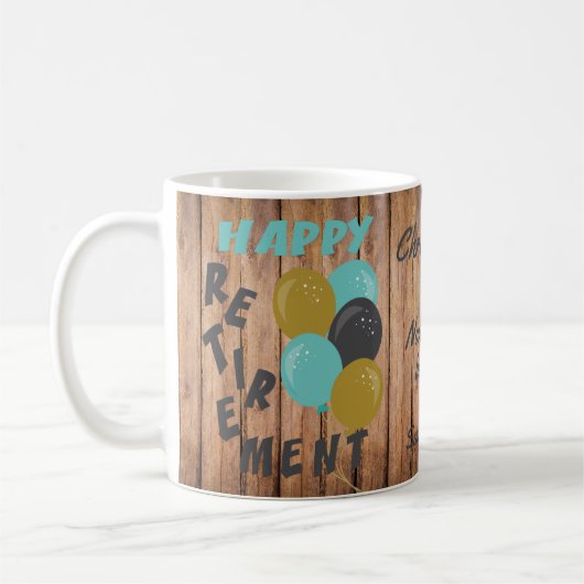 Mug Ballons de retraite rustiques joyeux (Gauche)