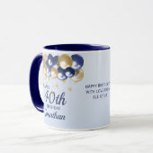 Mug Ballons dorés navys pour 40 ans (Devant gauche)