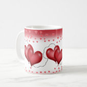 Mug Ballons en forme de cœur avec de petits cœurs (Devant gauche)
