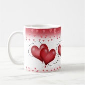Mug Ballons en forme de cœur avec de petits cœurs (Gauche)