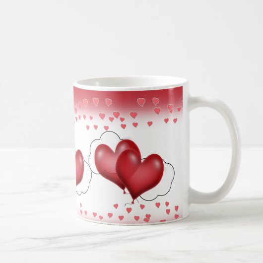 Mug Ballons en forme de cœur avec de petits cœurs (Droite)